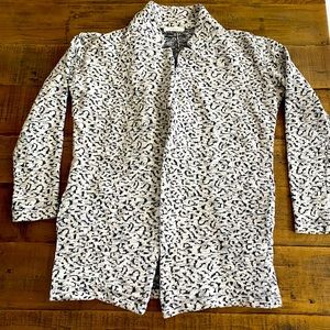 Elodie Cotton Blazer Jacket in Gray & Black Leopard Print, Pockets